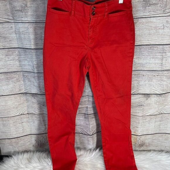 Anthropologie Orange Trouser Style Jeans Sz 2 - Picture 2 of 10